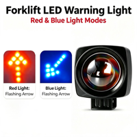 Lampe de zone de sécurité LED rouge et bleue de 2,4 pouces pour chariot élévateur, faisceau lumineux clignotant en forme de flèche, lampe de délimitation virtuelle de zone de danger pour entrepôt
