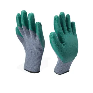 10G 2 Threads Latex Finish Construction Gloves Industrial Safety Coated Latex Working Gloves