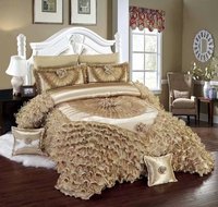 Parure de Lit Luxe Grand Lit Microfibre avec Broderie, Ensemble de Literie Personnalisé pour Toutes Saisons
