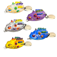 Leurre souple bionique flottant en acier inoxydable, type grenouille, mini crankbait, pour pêche en surface, pour Blackfish, 3.7cm 4g