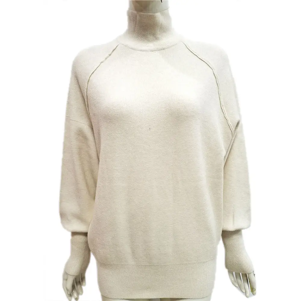 White Ladies turtle neck Knitted Sweater autumn - winter women's knitted pullover sweater