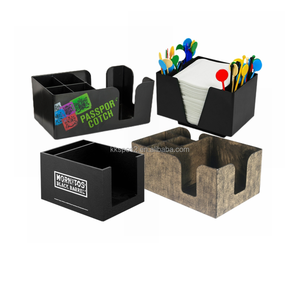 حامل مناديل المائدة والمناديل المقاومة للصدأ خشبي ABS أسود بتصميم أصلي إكسسوارات ديكور البار العصرية الترويجية - Product Image 2