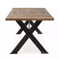 Table et chaises de ferme ensemble de table à manger en bois massif de style minimaliste américain rustique peu encombrant
