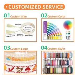 กำไลข้อมือออกแบบแต่งพู่สำหรับผู้หญิงปรับได้ปักตัวอักษรอุปกรณ์เสริมสายแฟชั่นที่กำลังมาแรง - Product Image 5