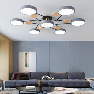 Jylighting bán buôn <span class=keywords><strong>LED</strong></span> Đèn trần cho phòng khách hiện đại phòng ngủ nhà hàng đa-đầu Acrylic grey trắng Gỗ sắt cơ sở - Product Image 5