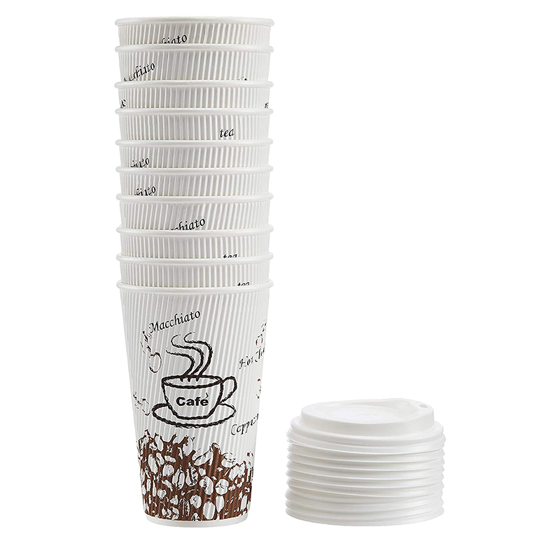 12 oz & 8 oz Single Wall Waxed Paper Coffee Cups for Wine Carbonated Drinks Tequila-Recyclable Customized Design Bulk Packaging