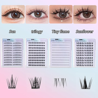 Cils en grappe autocollants en gros sans colle, volume individuel, réutilisables, pose rapide