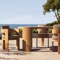 Ensemble de canapés de jardin de luxe moderne, meubles d'extérieur imperméables en teck pour hôtels, meubles de patio élégants