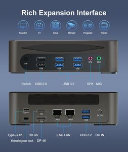 Hystou Mini Desktop DDR5 PC Gaming <span class=keywords><strong>CPU</strong></span> Computadora de escritorio Intel Core Wins10 Linux - Product Image 3