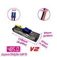 Baterai Lipo CNHL Innovation RC Series 10000mAh 7.4V 2S 100C dengan Colokan EC5