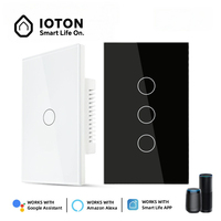 Interruptor de Luz Táctil Inteligente WiFi para EE. UU., 1, 2, 3 o 4 Botones, Con o Sin Neutro, Panel de Vidrio, Control Remoto por App, Voz Alexa Google, 2000W para Hogar y Oficina