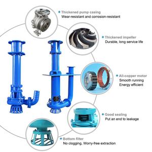 High Head Vertical Slurry Pump <b>Clog</b>-Free Centrifugal Alloy Pump for Mining Applications 2kw Power for Mud and Sand Pumping - Product Image 4