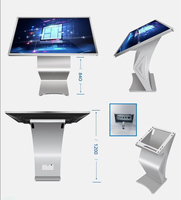 FVASEE Monitor Display Digital 55 inci, papan reklame berdiri lantai dalam ruangan dengan bahan logam tahan lama