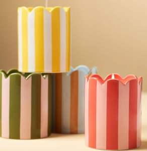 Recipiente de Cerámica Vacío para Velas, Marca <span class=keywords><strong>Jalo</strong></span>, Hecho a Mano, con Diseño de Vieira Rayada, para Decoración del Hogar en el Día de San Valentín - Product Image 3