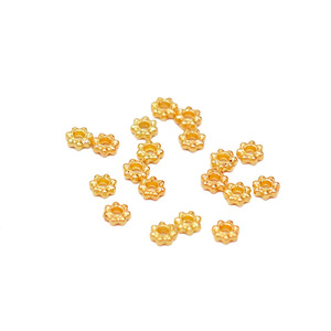 Gold Silver Snowflake Spacer Beads 4mm <b>Metal</b> Plated DIY Jewelry Accessories For <b>Bracelets</b> Hairpins Ornaments - Product Image 5