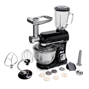 9-in-1 Vertical 500 Watt Tilting Head Multifunctional Electric <strong>Mixer</strong> with Stainless Steel <strong>Bowl</strong> and 1.5L <strong>Glass</strong> Jar Meat Grinder - Product Image 5