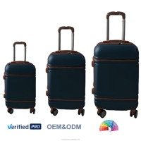 Ensembles de valises PC personnalisées en gros, bagages de voyage en ABS au design épuré, avec 4 roues pivotantes et chariot en fer, tailles 20-28 pouces
