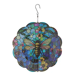 Custom Shape Double Sided Multi Color Printable Sublimation Hanging Wind Spinner Tail For Garden Home Decor
