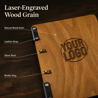 Porta Menús Personalizado A4 A5 con Logotipo, Carpeta de Menú de Madera Premium para Restaurante, Bar, Cafetería, Bebidas, Suministros para Bodas