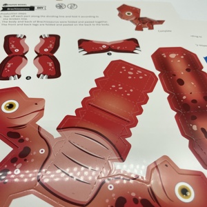 Kit de pliage en papier pour enfants, jouet artisanal 3D facile à monter soi-même, dinausore, 1 pièce - Product Image 3
