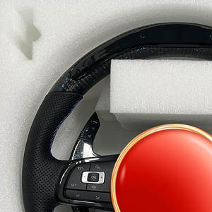 Volante de Fibra de Carbono Forjado Azul para Golf 7.5 <span class=keywords><strong>GTI</strong></span> MK7 <span class=keywords><strong>Polo</strong></span> GTS GTD <span class=keywords><strong>GTI</strong></span> Scirocco R Passat CC R-Line MK6 GLI Passat Jetta - Product Image 6