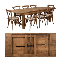 Offre Spéciale mariage Banquet événement salle à manger rustique Crossback chaise disponible 72 pouces en bois 6ft bois pliant ferme maison Table