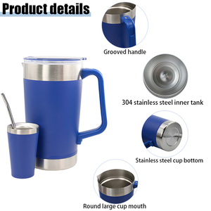 Bouteille d'eau isotherme en acier inoxydable de 70 oz avec poignée et couvercle, personnalisable avec logo, vente en gros - Product Image 4