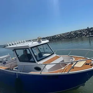 Hot Sale Australia Designed 25ft Aluminum Fishing Boat New Condition Deep V Hull With Center Cabin For Family Use