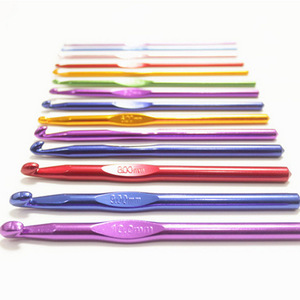 Juego de ganchos de ganchillo de aluminio de 15cm de estilo <span class=keywords><strong>Simple</strong></span>, juego de agujas de tejer de Metal para amantes de tejer para coser y tejer - Product Image 4