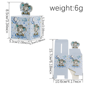 Éléphant mignon Design Baby Shower Petites Boîtes De Papier De Bonbons Faveur De Fête D'anniversaire Pour Enfants Cadeau Chocolat Emballage Boîtes De Papier - Product Image 2