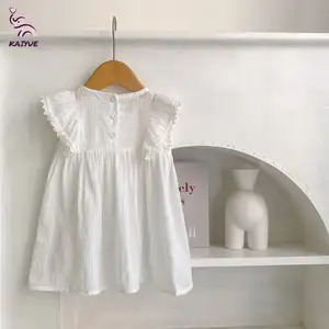 2024 Baby Girl Sleeveless Party Princess Dress Infant Round Neck Short Skirt Cotton Birthday Dress