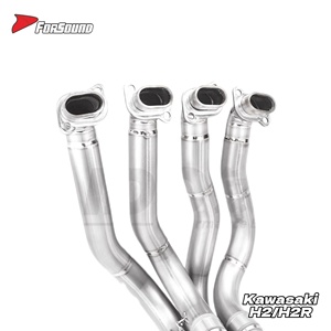 Système d'échappement complet pour moto Kawasaki H2 <span class=keywords><strong>H2R</strong></span> H2SX, <span class=keywords><strong>prix</strong></span> de gros usine Forsound, en titane coloré effet flamme, tuyau de course - Product Image 6