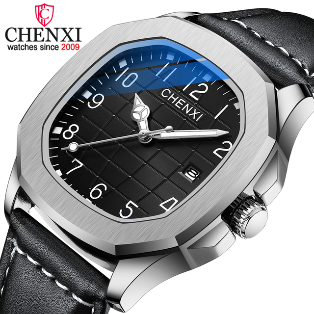 CHENXI 8213 New Men's Watches Men Leather Luminous Wrist Watch Relogio Masculino Luxury Waterproof Clock Date Sport Quartz Watch