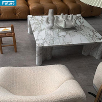 Nouvelle conception de table basse en marbre poli de luxe, table d'appoint de forme spéciale pour villa, salle à manger, salon, meubles