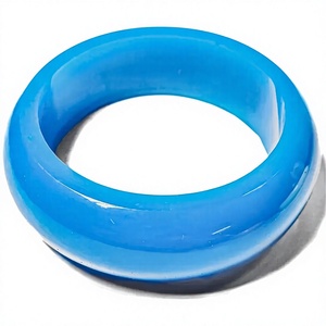 Bracelet Unisexe Élégant en Résine de Jade Vert de Qualité Supérieure, Design Rond Lisse, Bijou Tendance pour Femme, Idéal Soirée - Product Image 2