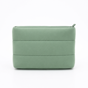 Bolsa de Cosméticos de Neopreno Acolchada Color Crema, para <span class=keywords><strong>Playa</strong></span>, con Logotipo Personalizado, Bolsa de Maquillaje Acolchada, Bolsa de Aseo de Viaje Ecológica Premium - Product Image 3