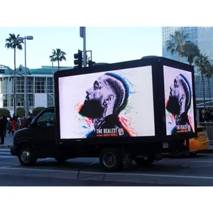 Outdoor P5 Video Wall Panels Pantalla Led Movil Publicidad Vehiculo Three Side Vehicle Display Screen