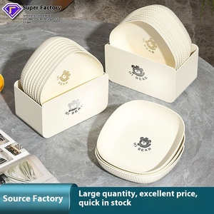 Venta al por mayor de lujo transparente oso escupir hueso postre fruta plato PP <span class=keywords><strong>vajilla</strong></span> para bistec sopa hogar sala de estar varios <span class=keywords><strong>colores</strong></span> - Product Image 4