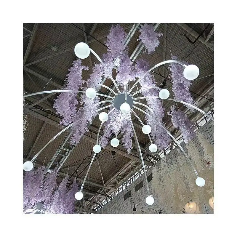 Bola de metal com luz LED para decoração de casamento, decoração de fundo de teto para festas, novo estilo