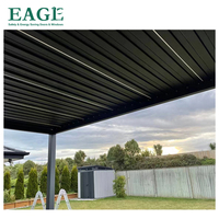 Pergola bioclimatique motorisée EAGLE en alliage d'aluminium avec rideau électrique, télécommande, abri solaire et pluie, portable pour l'extérieur