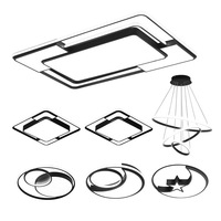 Plafonnier LED pour salon, chambre à coucher, salle à manger, design minimaliste moderne, fer, acrylique, télécommande, montage en surface, CRI élevé 95