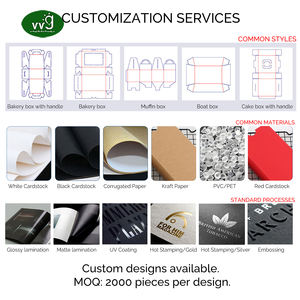 VVG All'Ingrosso Personalizzati Scatole per Cupcake in Mini Carta Kraft Marrone Bianco Rosa con Finestra Trasparente, da <span class=keywords><strong>2</strong></span>/4/6/12 Fori - Product Image 5