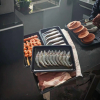 Plateau sous vide en plastique PP rectangulaire jetable pour les emballages de fruits de mer de viande à steak de fruits de mer pour les emballages blister de supermarché