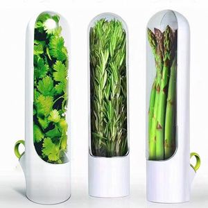 Plastic Herb Keeper, BPA-Free Freshness Preserving <b>Container</b> for <b>Refrigerator</b>, Transparent Herb & Spice Storage Jar - Product Image 1