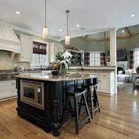 Kustom mewah desain lemari pulau putih antik padat Modern Galley dapur kabinet kayu pintu