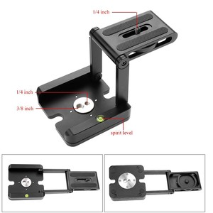 Z Type Foldable Tripod Head With Bubble Level Aluminum Alloy <b>Portable</b> Digital Camera <b>Table</b> Mount Flip Lock Design - Product Image 4