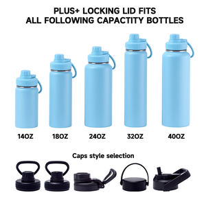 Botella deportiva más vendida Regalo Precio de compra a granel Impresión personalizada Acero inoxidable 304 Frasco de vacío Tapas múltiples Botella de agua - Product Image 2