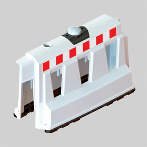 Barrière de sécurité routière en PVC blanc robuste et durable 40 x 100 x 60 cm avec bandes réfléchissantes de qualité ingénieur 12526 FB R - Product Image 2