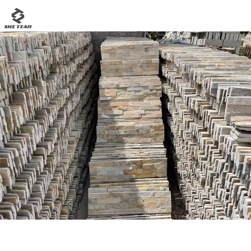 Китайская фабрика, натуральный сплит-сланер, современный стиль, для наружного дизайна, настенная каменная плитка