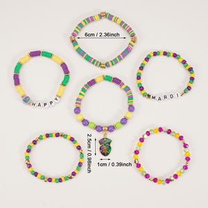 Joyería de Moda, Pulseras de Cuentas para Mardi Gras, Fiesta de Carnaval, Dijes Multicapa, Unisex, Hecho en China - Product Image 3